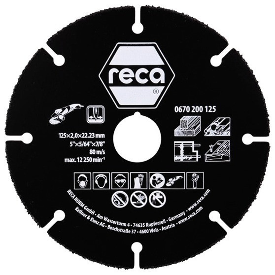 RECA Trennscheibe Multi-Cut gerade Durchmesser 125 mm Stärke 2,0 mm Bohrung 22,23 mm (PAK = 2 ST)