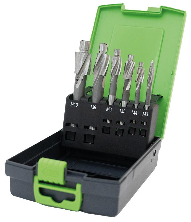 RECA Flachsenker-Satz HSS 6teilig M3-M10 in Kunststoffkassette