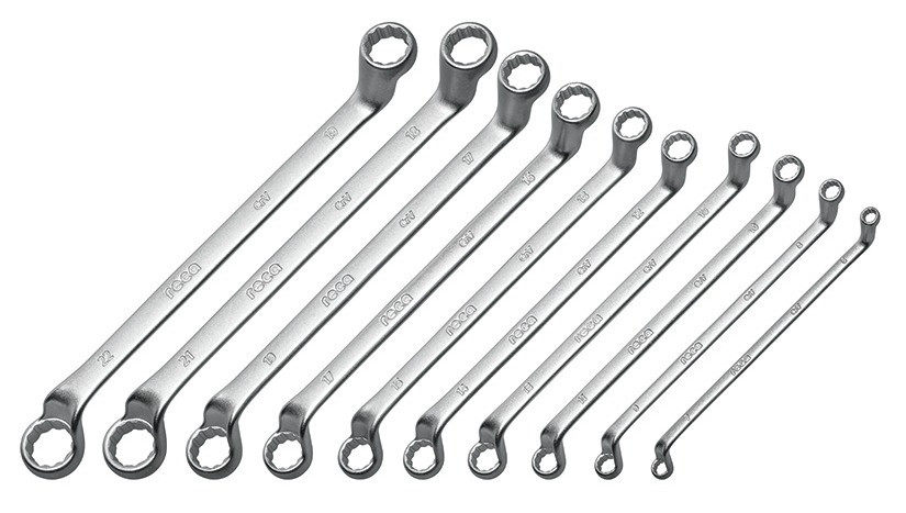 RECA Doppelringschlüssel-Satz gekröpft nach DIN 838 10-teilig (SW 6-22 mm)