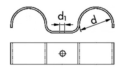 Betonschelle doppelt - Stahl - verzinkt blau - 22 mm