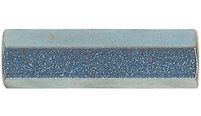 Abstandsbolzen mit beidseitigem Innengewinde - Stahl - verzinkt blau - M5 X 10 - SW10 X 10