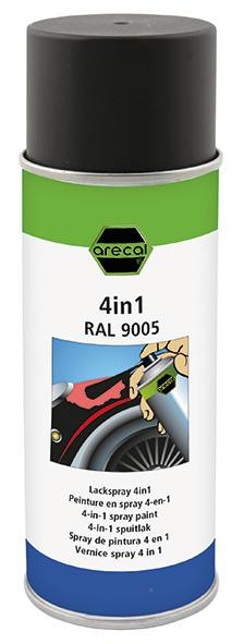 RECA arecal Lackspray 4in1 RAL 9005 seidenmatt 400 ml