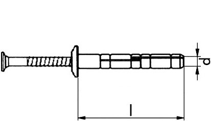 Nageldübel evo Grip - Pilzkopf - Nylon - Stahl - verzinkt blau - 5 X 30