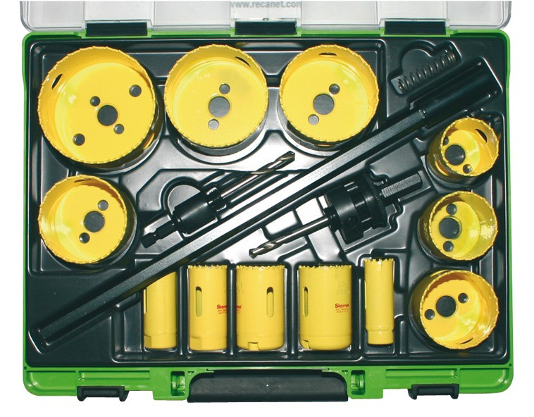 RECA Sortiment - Zylindersägen gelb HSS - BiMetall - 16-teilig