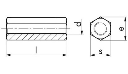 Sechskantmutter DIN 6334 - 10 - blank - M16