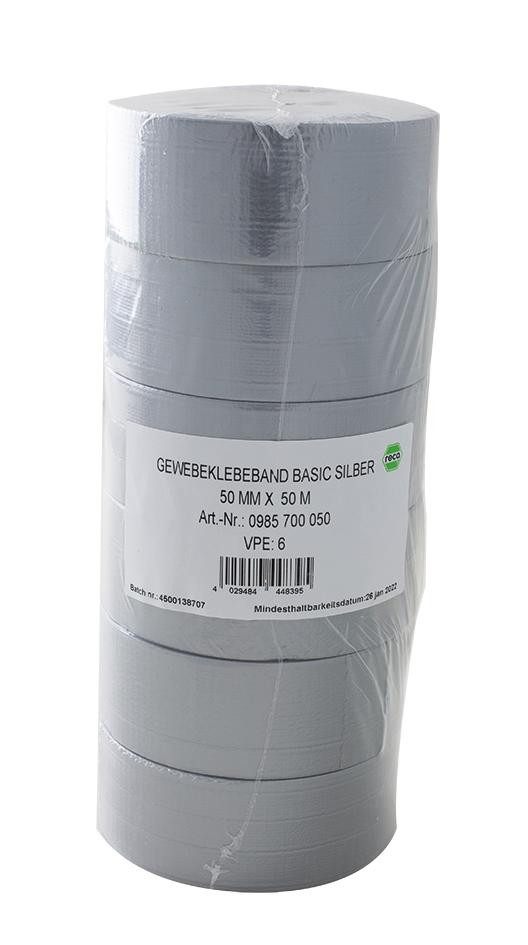Gewebeklebeband Silber 50mm x 50m x 175µm