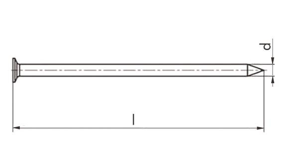 Drahtstifte Senkkopf Glattschaft rund - blank - 2,2 X 45 - CE - Karton 2,5kg