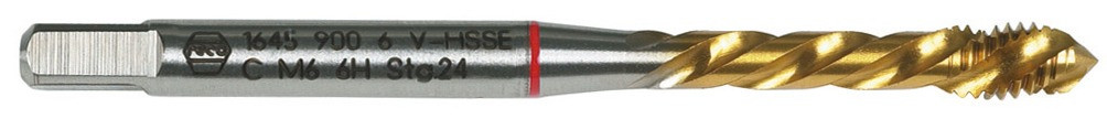 RECA Maschinengewindebohrer DIN 371C HSSE-TIN spiralgenutet 40° für Sackloch M2,5
