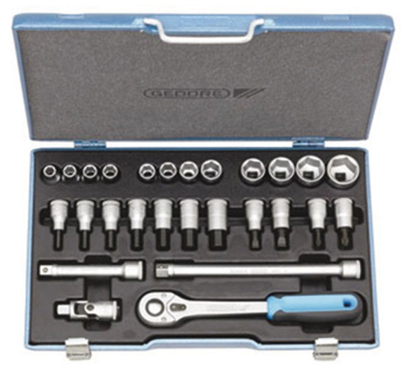 GEDORE 12-kant-Steckschlüssel-Satz Antrieb 1/2" D19IMU-10 /27-teilig SW 10-30
