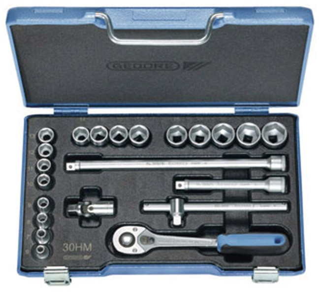 GEDORE 6-kant-Steckschlüssel-Satz Antrieb 3/8" 30HMU-10 /23-teilig SW 6-22 mm