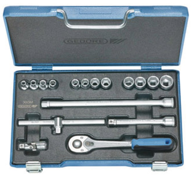 GEDORE 6-kant-Steckschlüssel-Satz Antrieb 3/8" 30GMU-10 /17-teilig SW 6-19 mm