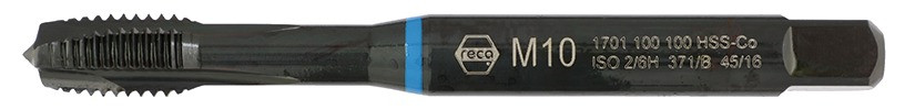 RECA Maschinengewindebohrer DIN 371-B HSS-CO blau Durchgangslöcher M2,5