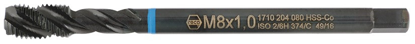 RECA Maschinengewindebohrer DIN 374-C HSS-CO blau Sacklöcher M12 x 1,5