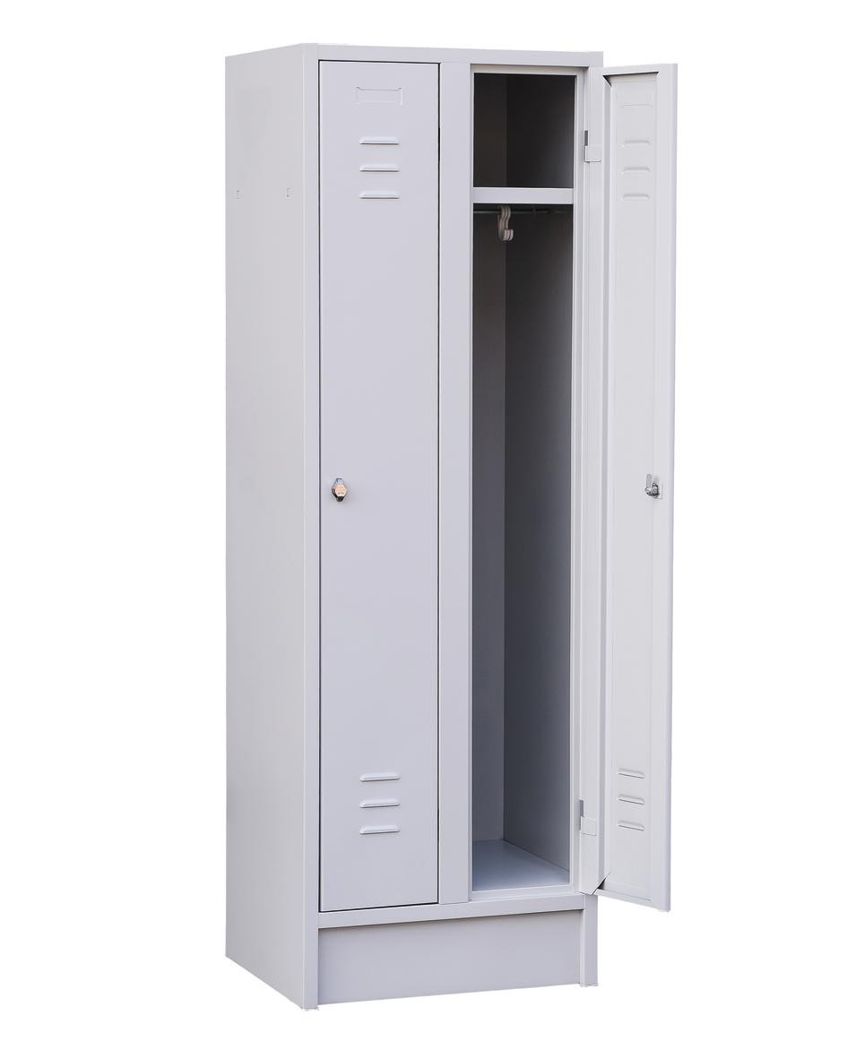 Garderobenschrank Stahlblech, 2 x getrennte Abteile 300 mm, 1800 x 600 x 500 mm