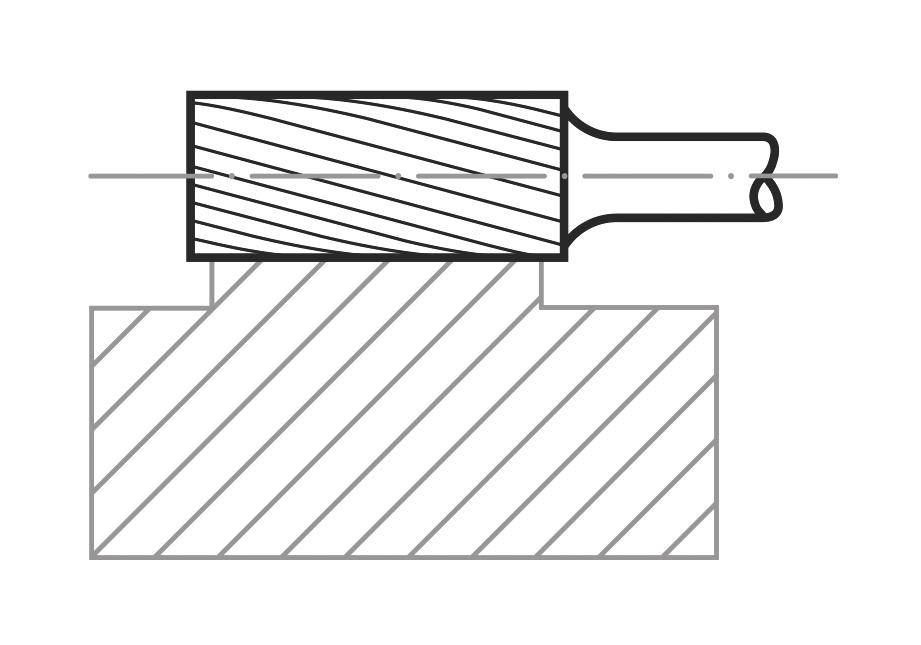 HSS-Fräser AS Zylinderform 16x25 mm Schaft 6 mm Verzahnung 3