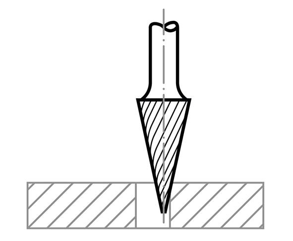 HSS-Fräser M Spitzkegelform 10x20 mm Schaft 6 mm Verzahnung 3