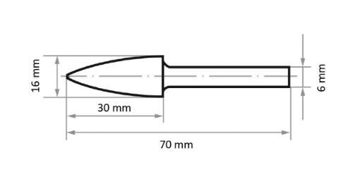 HSS-Fräser G Spitzbogenform 16x30 mm Schaft 6 mm Verzahnung 3