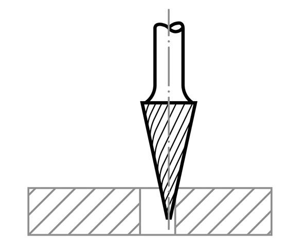 HSS-Fräser M Spitzkegelform 6x18 mm Schaft 6 mm Verzahnung 3