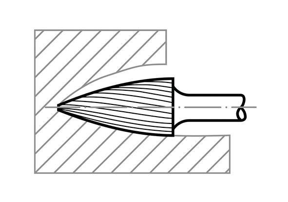 HSS-Fräser G Spitzbogenform für 12x20 mm Schaft 6 mm Verzahnung 3