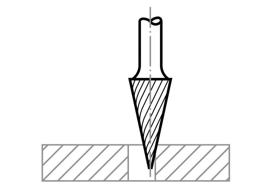 HSS-Fräser M Spitzkegelform 12x30 mm Schaft 6 mm | Verzahnung 3