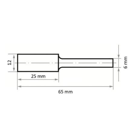 HSS-Fräser AS Zylinderform 12x25 mm Schaft 6 mm Verzahnung 3