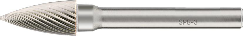 RECA Hartmetall-Frässtifte Spitzbogenform ohne Spanbrecher Durchmesser x Länge 8 x 19 mm mit 6 mm Schaft