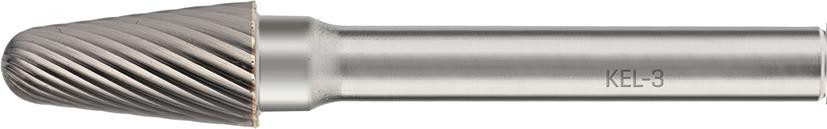 RECA Hartmetall-Frässtifte Rundkegelform, ohne Spanbrecher Durchmesser x Länge 12 x 25 mm mit 6 mm Schaft