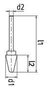 RECA Hartmetall-Frässtifte Rundkegelform, ohne Spanbrecher Durchmesser x Länge 12 x 25 mm mit 6 mm Schaft