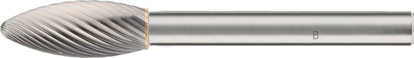 RECA Hartmetall-Frässtifte Flammenform ohne Spanbrecher Durchmesser x Länge 8 x 20 mm mit 6 mm Schaft