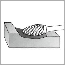 RECA Hartmetall-Frässtifte Flammenform ohne Spanbrecher Durchmesser x Länge 8 x 20 mm mit 6 mm Schaft