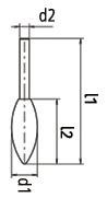 RECA Hartmetall-Frässtifte Flammenform ohne Spanbrecher Durchmesser x Länge 8 x 20 mm mit 6 mm Schaft