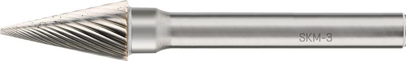 RECA Hartmetall-Frässtifte Spitzkegelform ohne Spanbrecher Durchmesser x Länge 12 x 25 mm mit 6 mm Schaft