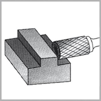 RECA Hartmetall-Frässtifte Zylinderform mit Stirnverzahnung ohne Spanbrecher Durchmesser x Länge 6 x 16 mm mit 6 mm Schaft
