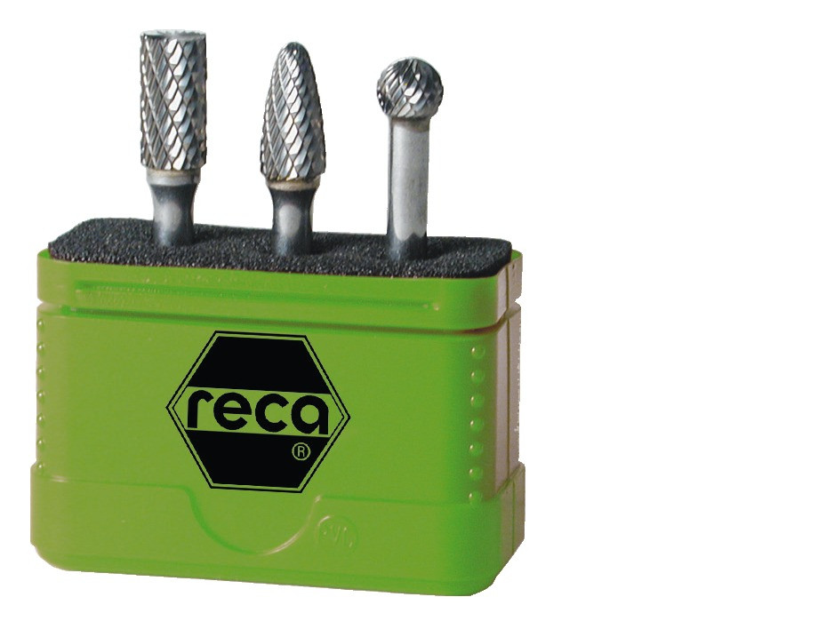 RECA Hartmetall-Frässtifte-Satz, 3-teilig kreuzverzahnt Schaft 6 mm