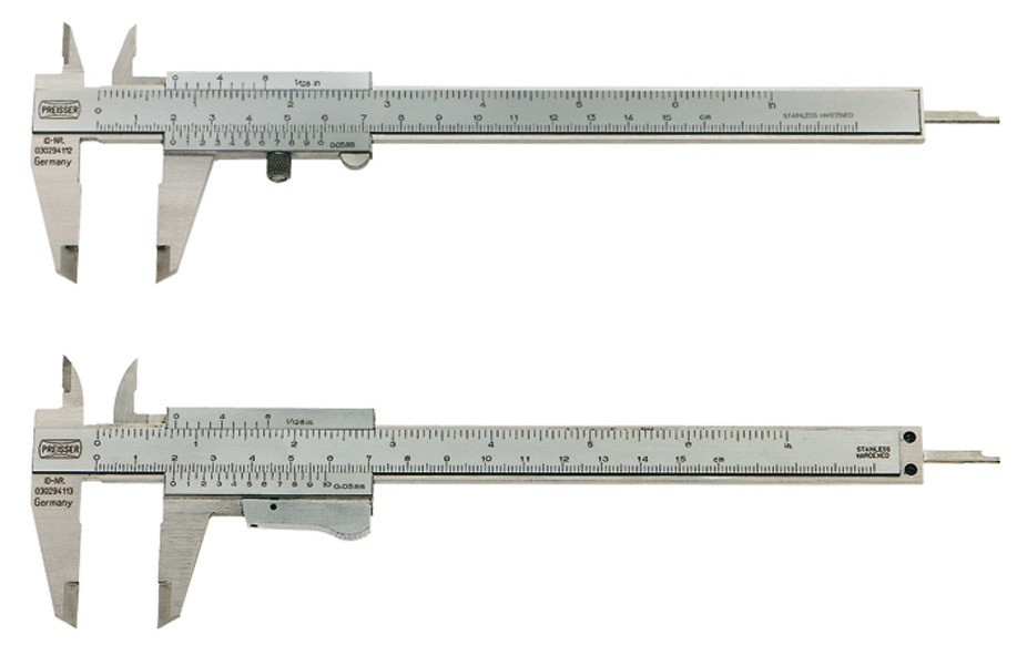 Feinmessschieblehre, mit Schraube, Messbereich 150/40 mm