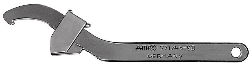 Gelenkhakenschlüssel, verstellbar, mit Nase, 45-90 mm AMF771
