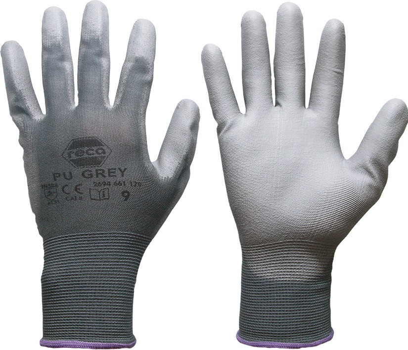 RECA Handschuh PU Grey, Gr. 6