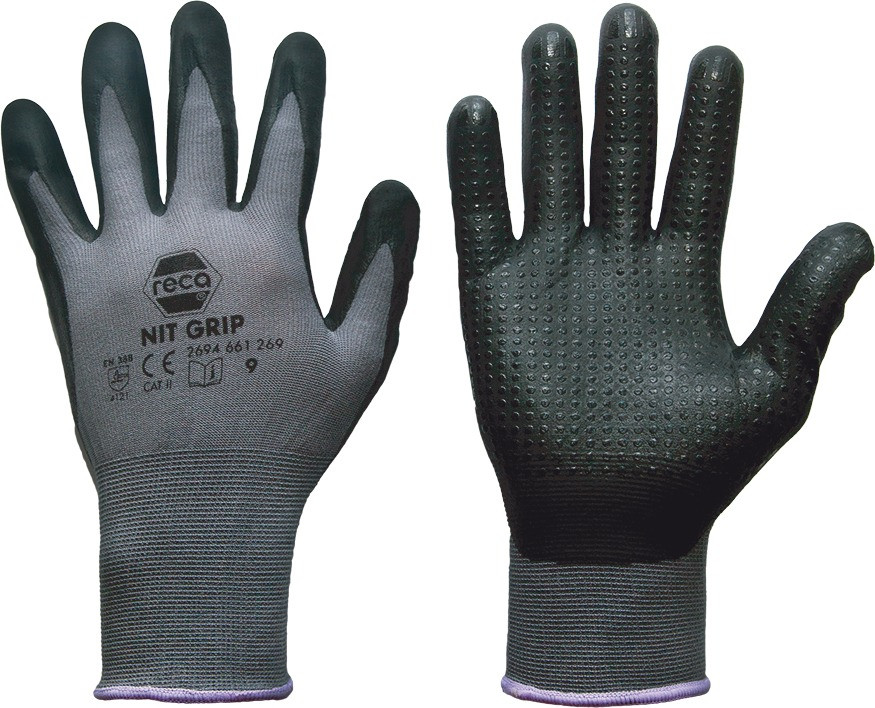 RECA Handschuh Nit Grip, M.Noppen, Gr. 12