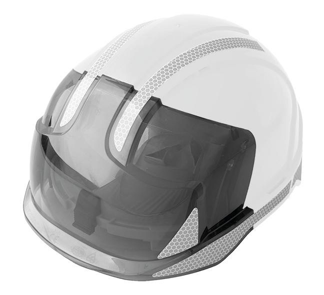 Schutzhelm JSP EVO®VISTASHIELD weiß und Reflexstreifen