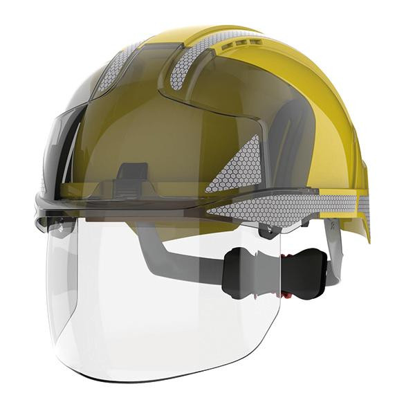 Schutzhelm JSP EVO®VISTASHIELD gelb und Reflexstreifen