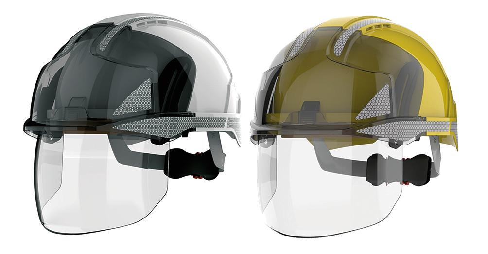 Schutzhelm JSP EVO®VISTASHIELD gelb und Reflexstreifen