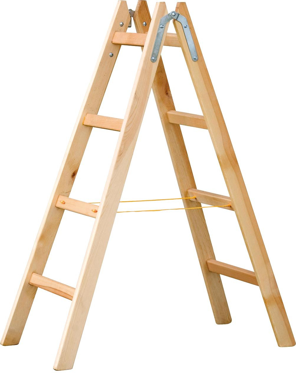 Doppelleiter Holz 4 Sprossen