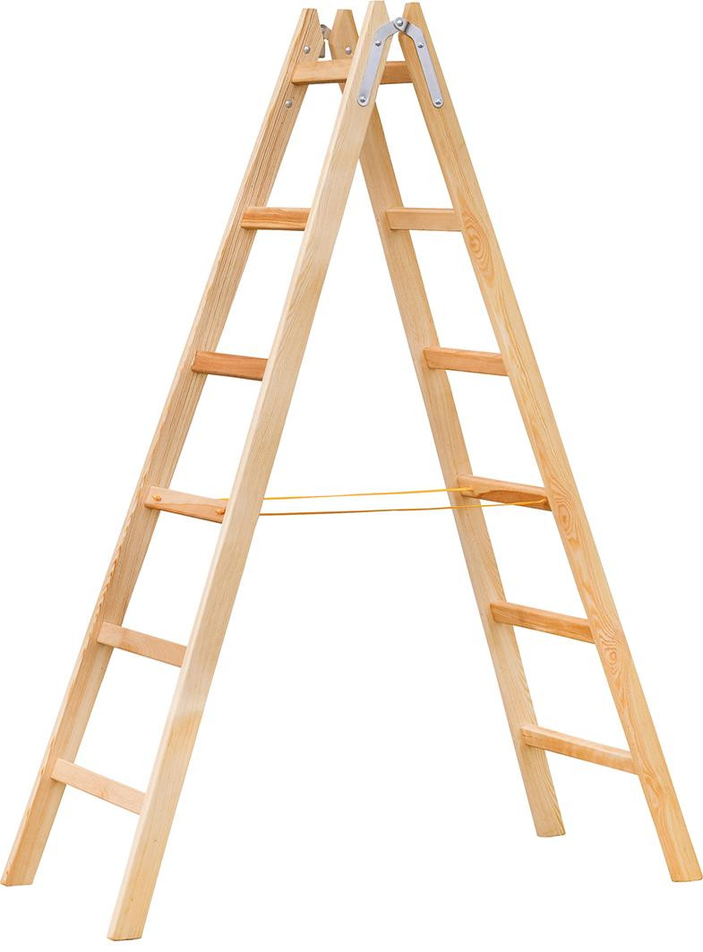 Doppelleiter Holz 6 Sprossen