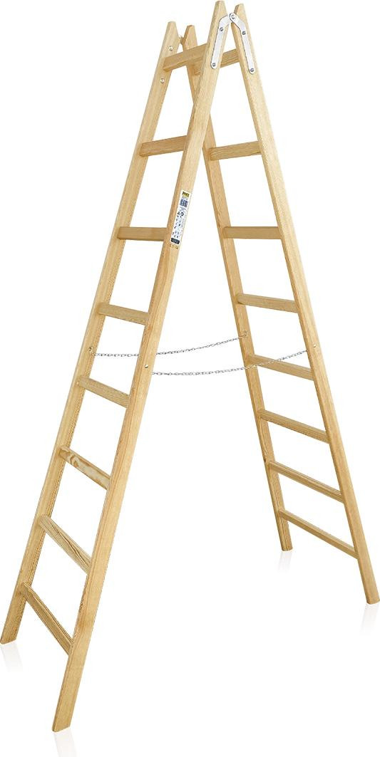 Doppelleiter Holz 8 Sprossen