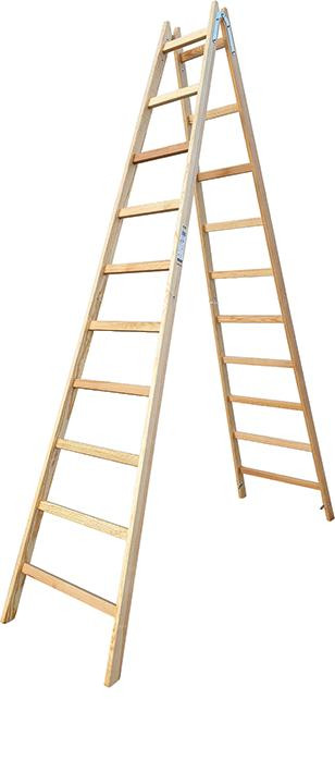 Doppelleiter Holz 10 Sprossen