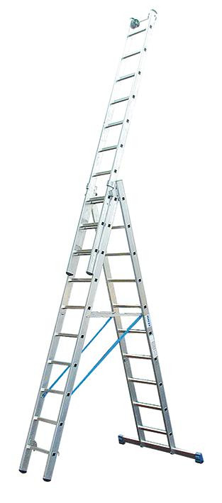 Stabilo Alu-Vielzweckleiter, Sprossen 3x10, Arbeitshöhe 3,90-7,65 m, 18,5 kg