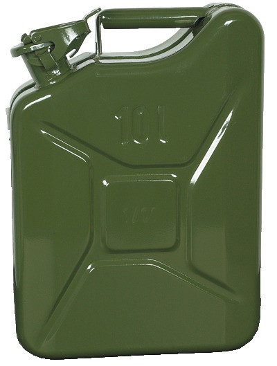 Benzinkanister Armee-Modell, Stahlblech, Inhalt l: 10