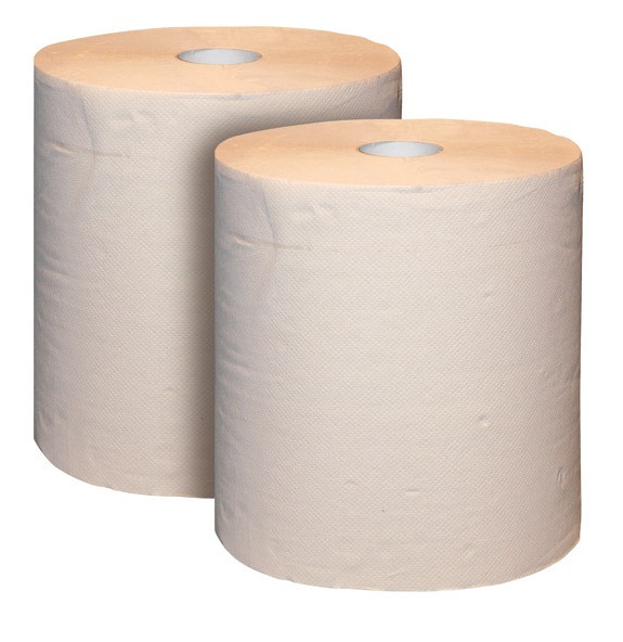 Putzpapier 2-lagig natur 36 x 38 cm 2 Rollen/Packung = 2000 Blatt