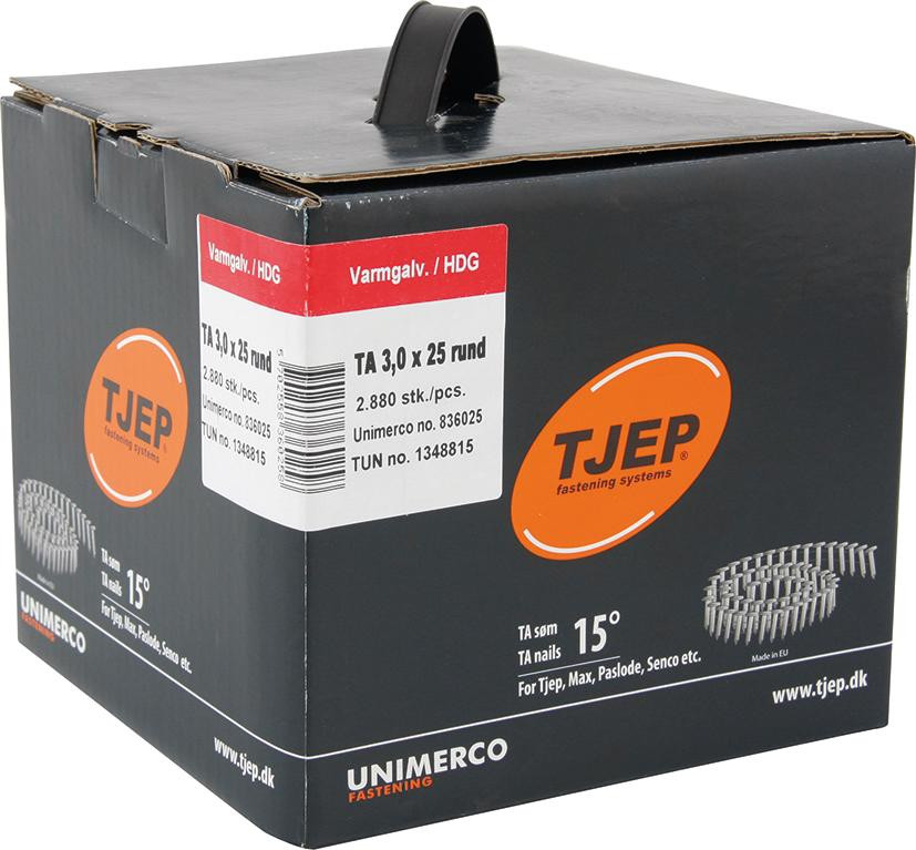 TJEP TA30/25 Coil-Rillennägel/Dachpappnägel verzinkt 15°
