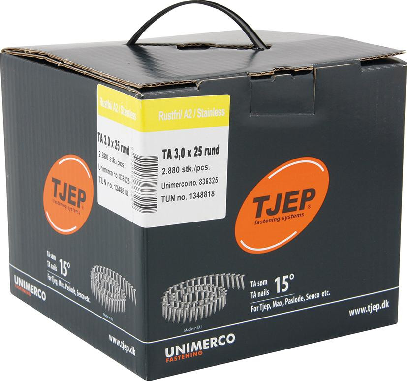TJEP TA30/25 Coil-Rillennägel/Dachpappnägel Rostfrei A2 15°